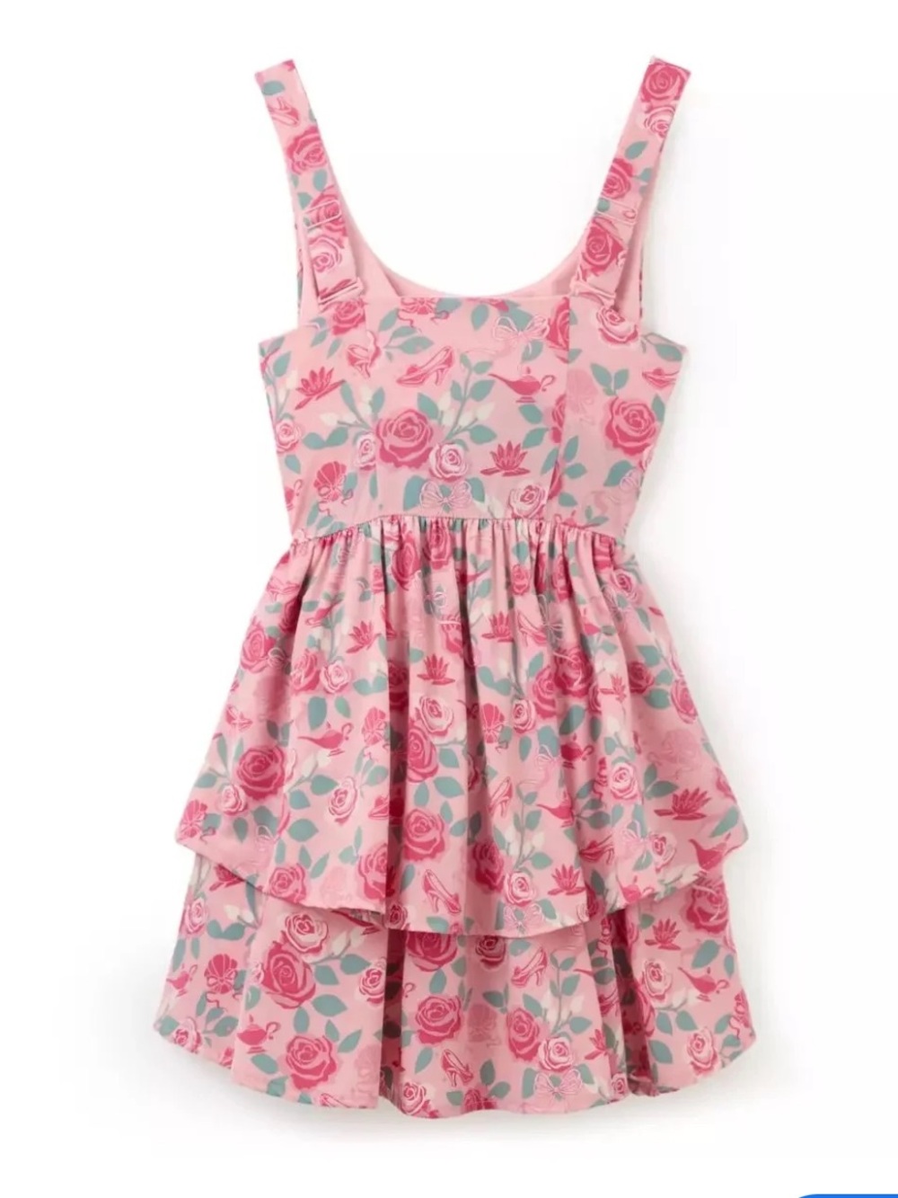 Disney Her Universe Princess Active Dress Pink Rose Teacup Tiered Ruffle Shorts